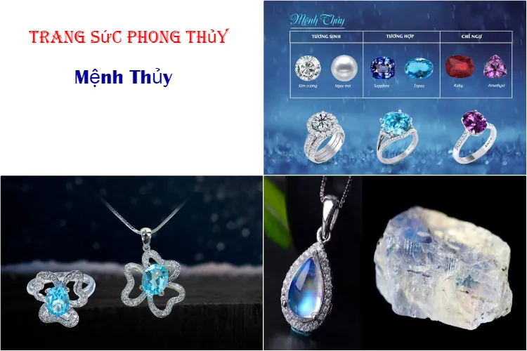 Trang sức với màu xanh biển